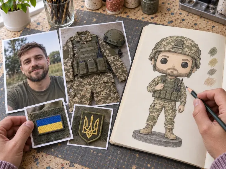 Підготовка фото та шевронів для фігурки у стилі фанко поп за професією